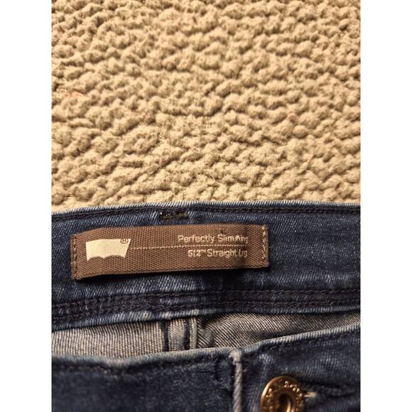 Levi's 512 Perfectly Slimming Straight Leg Dark Wash Denim Jeans Women Size 12 M - Picture 1 of 10